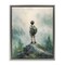 Stupell Industries Boy Adventurer Atop Mountain Floating Frame, design by Arlington Prints